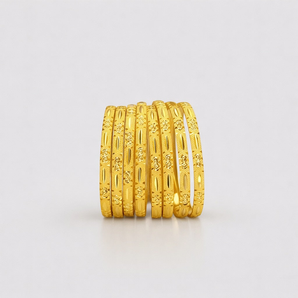 RajaMani - Lot de 8 Bracelets Plaqué Or