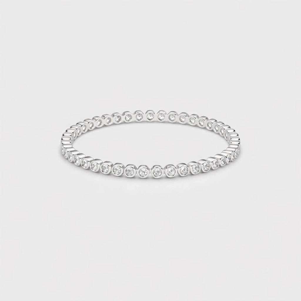 Bracelet Élégant Plaqué Argent avec Pierres style Diamants