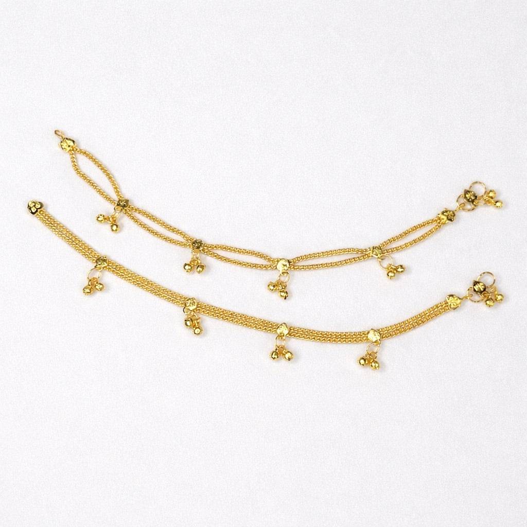 Bracelet de Cheville Plaqué Or Multi-Chaînes – Lot de 2