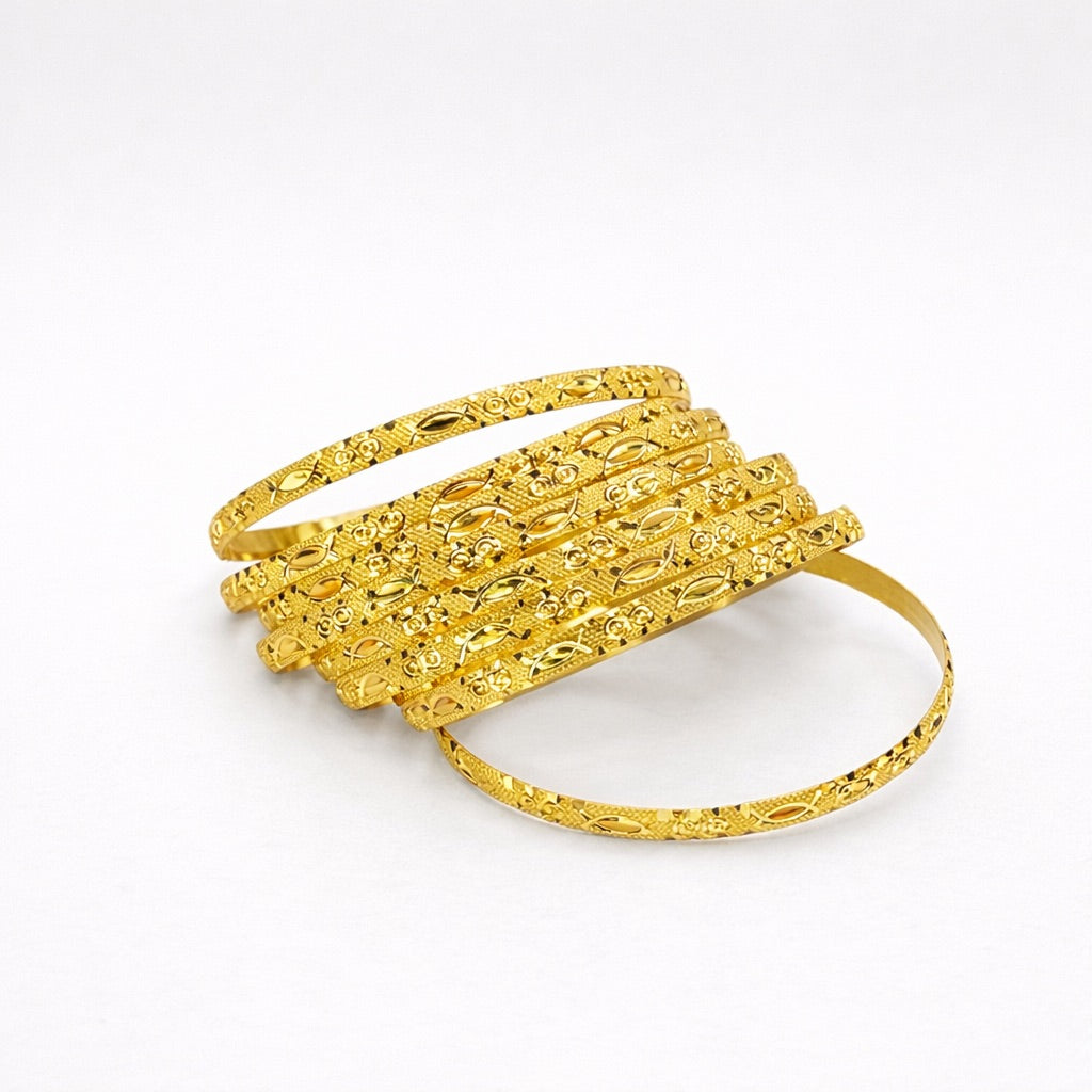 AmaraMani - Lot de 8 Bracelets Plaqué Or