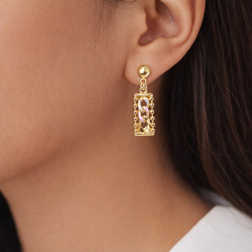 Parure 3 Pièces Collier, Bracelet et Boucles d’Oreilles Tressage Élégant Multicolore – Doré, Argenté et Rose Gold