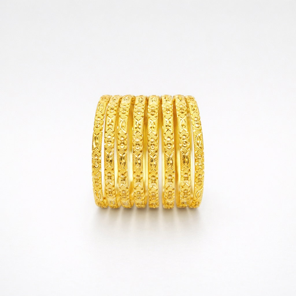 AmaraMani - Lot de 8 Bracelets Plaqué Or