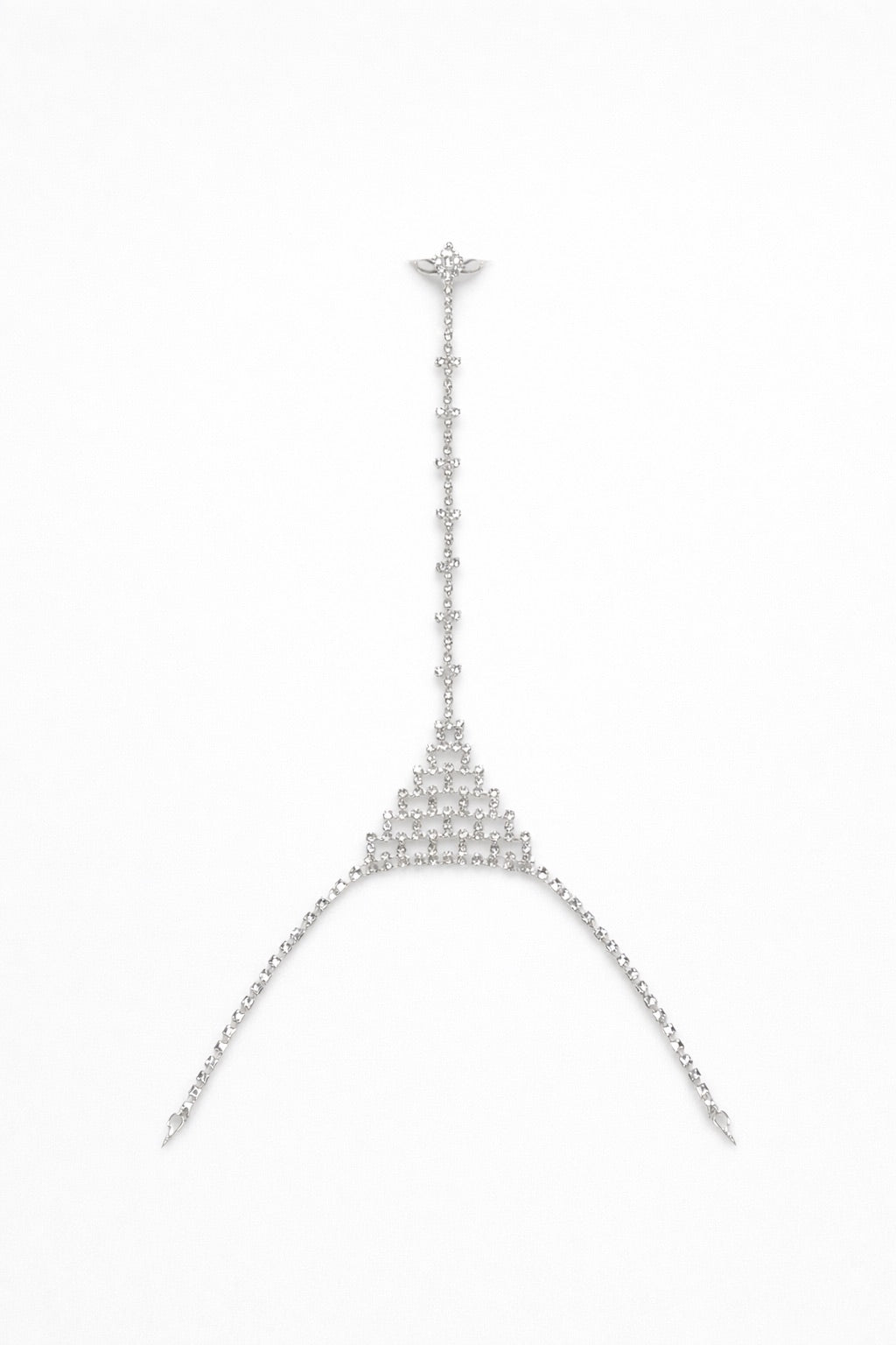 Bijou de Main Argent avec Pierres Blanches - Bague Simple