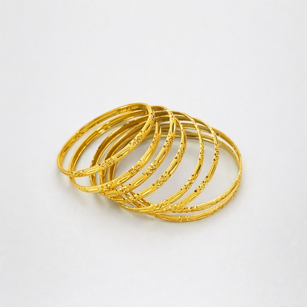 RajaMani - Lot de 8 Bracelets Plaqué Or
