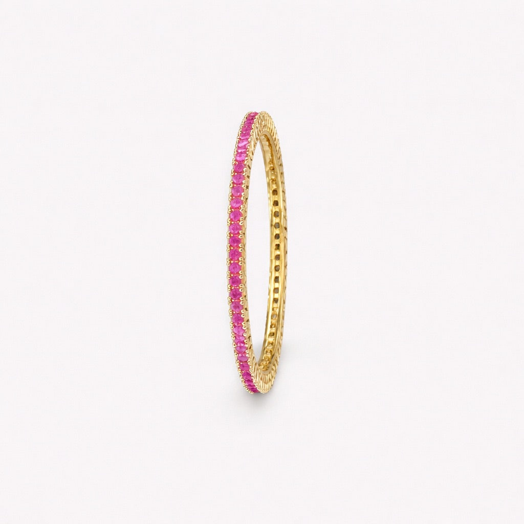 Bracelet Indien Plaqué Or avec Diamants de Couleurs