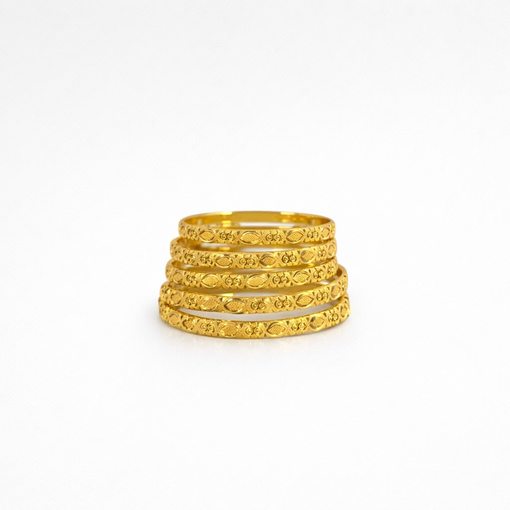 AshtaMani - Lot de 8 Bracelets Plaqué Or