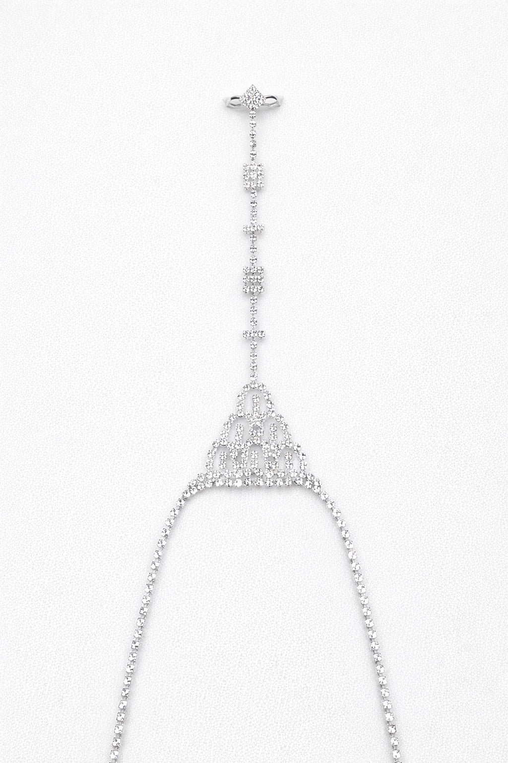 Bijou de Main Argent avec Pierres Blanches - Bague Simple