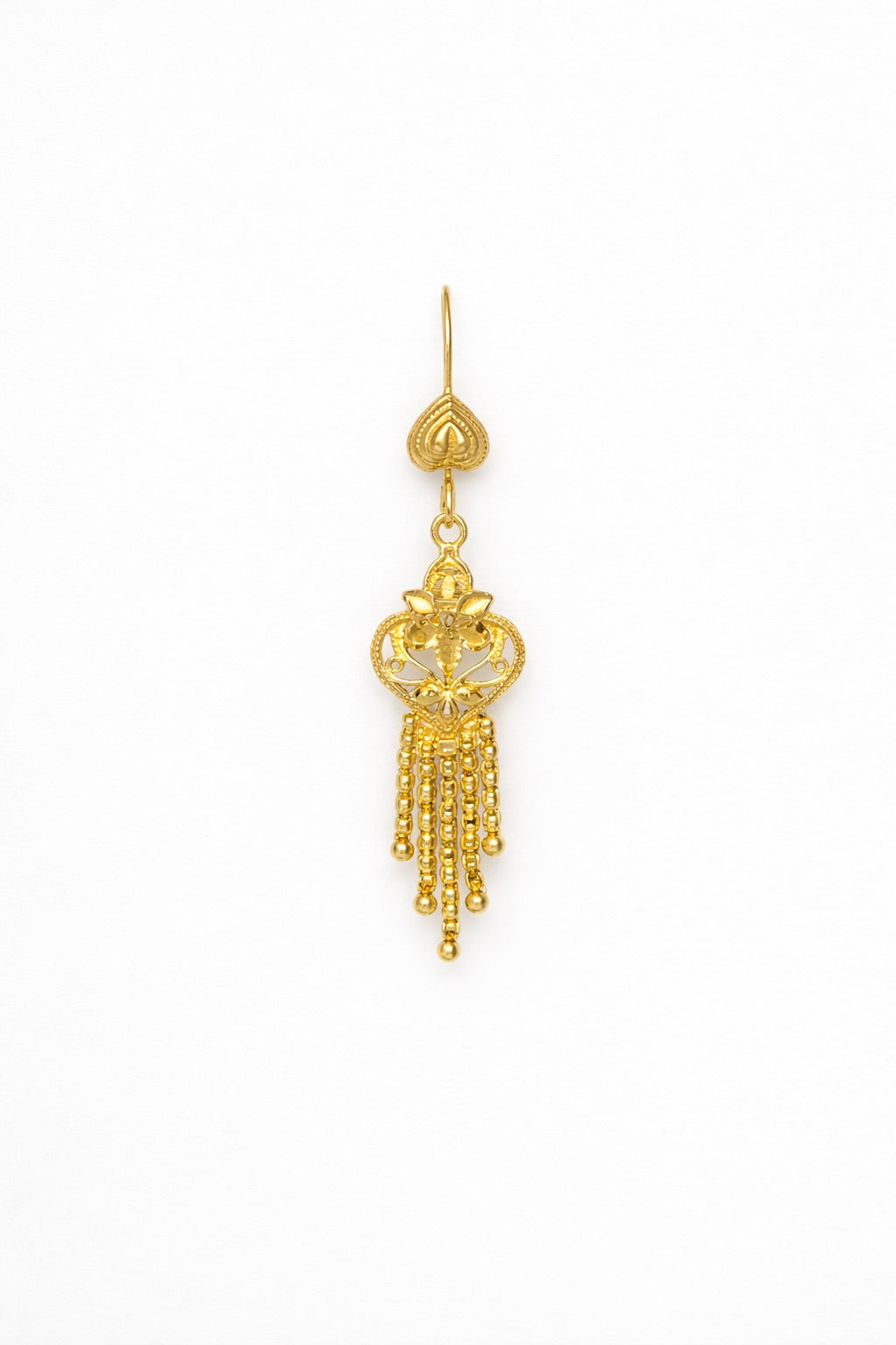 Boucles d’Oreilles Plaqué Or avec Pendentif Assorti