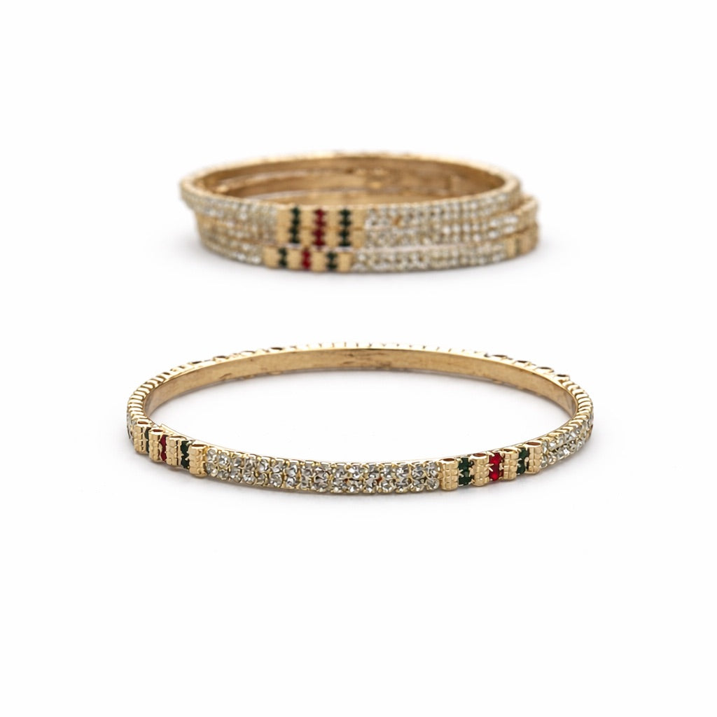 Lot de 4 Bracelets Pierres Blanches, Rouges et Vertes – Style Fin et Raffiné