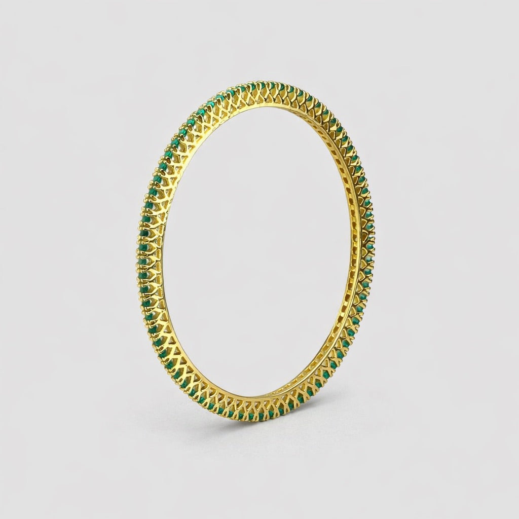 Bracelet Indien Plaqué Or avec Diamants de Couleurs