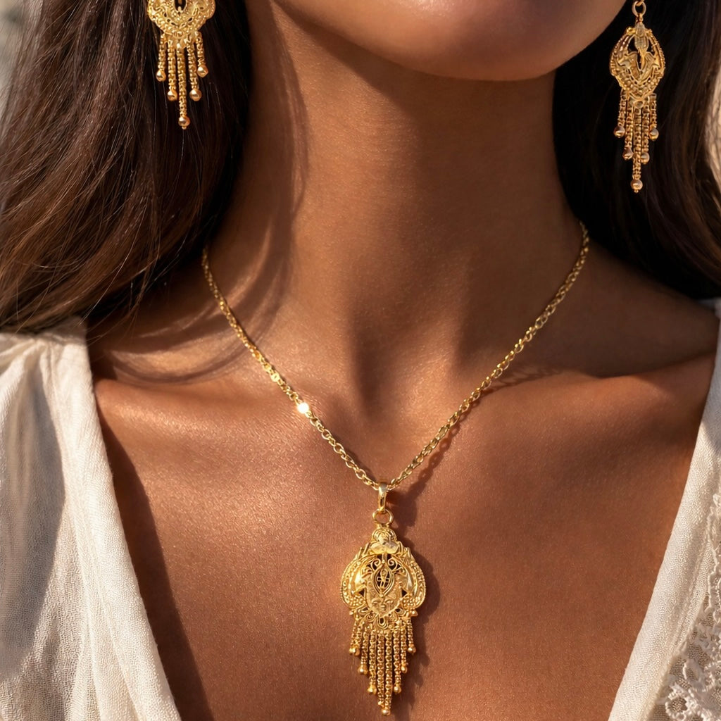 Aamira - Boucles d’Oreilles & Pendentif