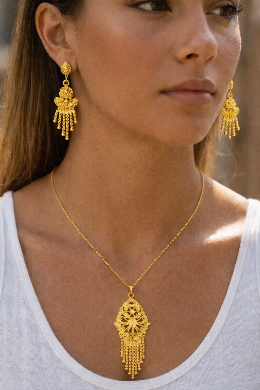 Shahi - Boucles d’Oreilles & Pendentif