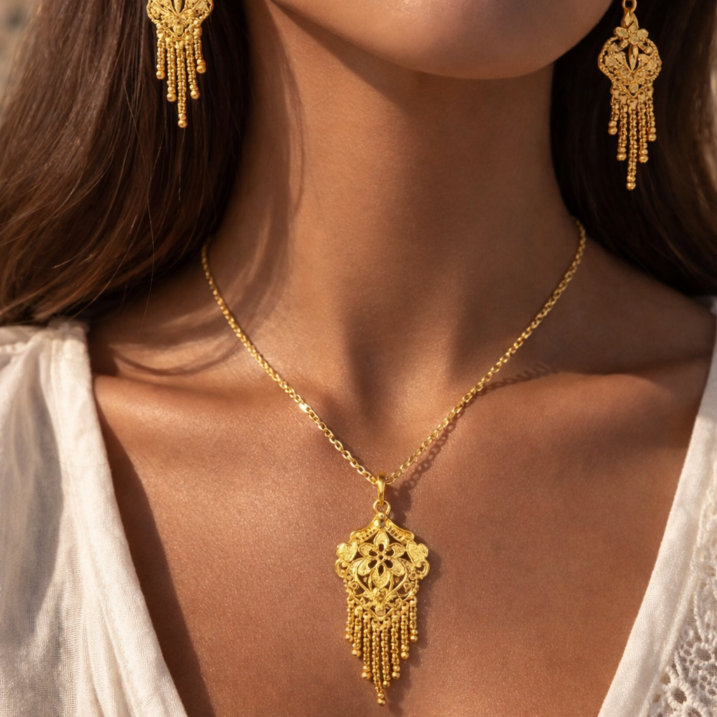 Rajya - Boucles d’Oreilles & Pendentif